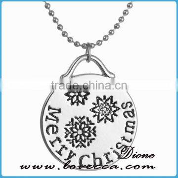 Christmas Snowflakes Deer Engrave Pendant Necklace Factory Direct Sale photo-2