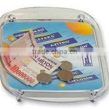 plastic coin tray, money tray, plastic cash tray