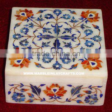 Inlay Design Marble Box, Marble Inlay Design Gift Boxes, Marble Inaly Design Box