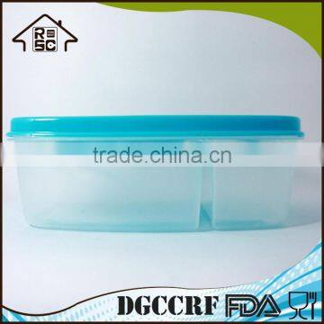 Microwave Safe Plastic 2 Compartments Lunch Box With Fork and Knife on Lid photo-6