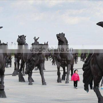 bronze crazy horse statue group