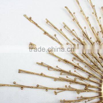 Gold Mirror Hammered Metal Frame Mirror photo-6