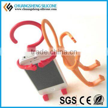 Lovely shape silicone phone holder, size ajustable phone sticker, mobile phone stands