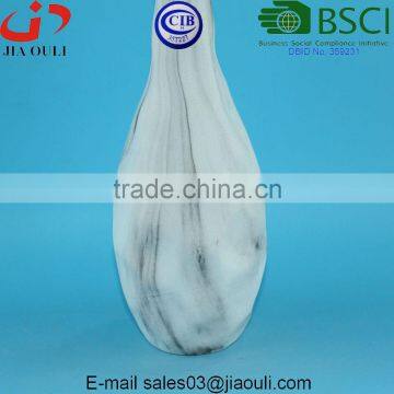 New Design Water Transfer Printing Ceramic Home Decor Vase White Marble Color photo-4