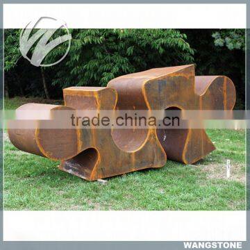 Modern garden ornaments garden corten steel sculpture