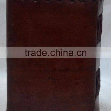 Handmade Vintage Side Stitch Leather Diary With Clasp photo-2