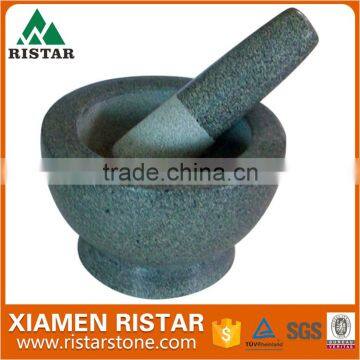 HOT sale polished nature granite stone mortar and pestle for Europe market