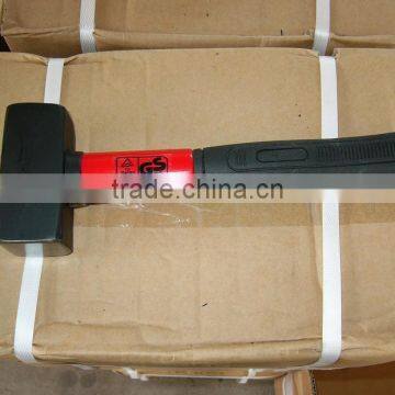 Carbon steel drop forged bush hammer 800g with fiberglass handle