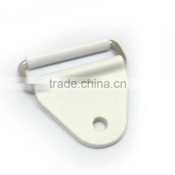 1" White Chafe With Rectangle Metal Loop & PP Roller, Plastic Chafe With Metal Loop and Roller, POM photo-2