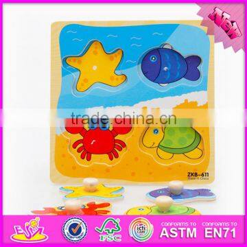 2017 New Design Children Matching Toy Wooden Knob Puzzle W14M117 photo-2