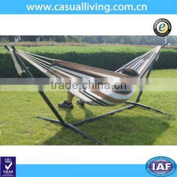 Custon stripe outdoor hammock with steel stand for sale