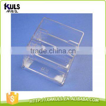 Three layers transparent plastic business card case