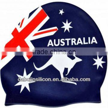 Italy Country Flag Patriotic Silicone Swimming Caps With CE/ROHS Certification photo-6