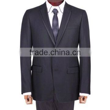 Exclusive Wool Silk Fashion Single Breast Two Button Satin Notch Lapel Blazer photo-4