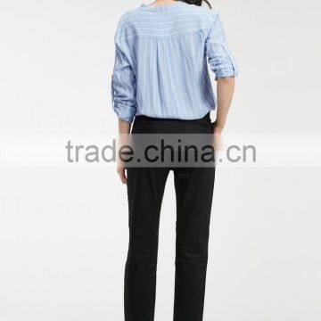 Ladies Cotton Shirts Designs Fashion Stripe Shits Loose Casual Women Blouse photo-4