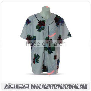 Sample print custom cotton satin baseball softball shirt