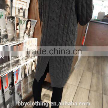 Fashion Baby Girls Grey Colour Turtle Neck Cotton Long Sweater With Furcal photo-2