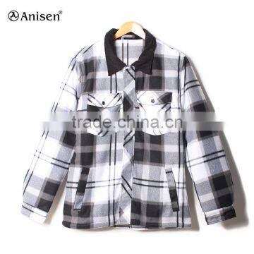 alibaba china oem factory men plaids fleece jacket