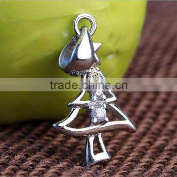 Christmas Gift 100% 925 Sterling Silver Charms Christmas Tree Pendant photo-2