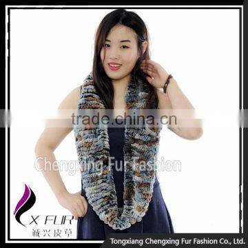 CX-S-125E Many Colours Fashion Real Rex Rabbit Fur Ladies Winter Scarf photo-3