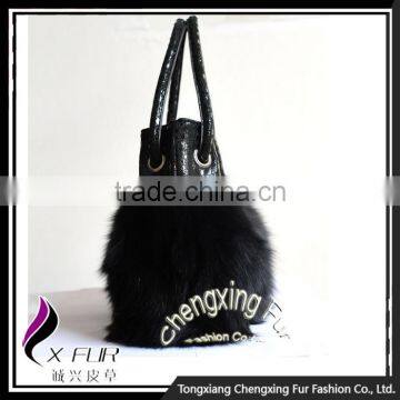 CX-H-27B Best Selling Women Fox Fur Hand Bag Handbag photo-3