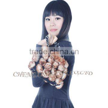 CX-H-13B Fashion Cheap Genuine Rex Rabbit Fur Beautiful Woman Hand Bag photo-6