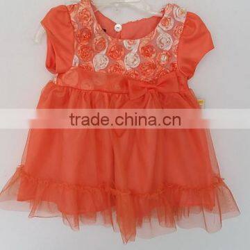 2016 Cool Baby Girls Embroidered Flowers Pink Dress for Summer