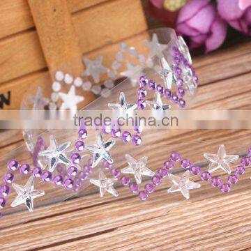 Custom Colorful All Kinds of Shape Acrylic Rhinestone Gems Sticker Strips Acrylic Rhinestone Strip For Decoration photo-4