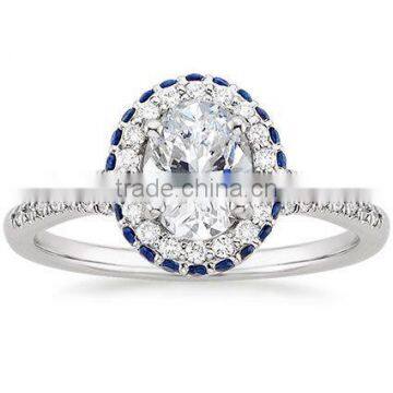 Extremely beautiful sapphire ocean spiritual big oval cz diamond rings jewelry for women