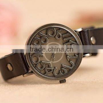 2015 New Vintage Watches for Women Men Leather Bracelet Quartz Watch Top Quality Woman Watches Digital Clock-BL020 Free Shipping photo-6