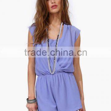 2017 beautiful purple jumpsuit w/ see-through lace back
