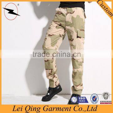 Mens Top Quality Pockets Camouflage Knee Zipper Pants photo-5
