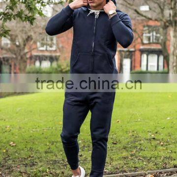 Latest Fleece Warm Tracksuit Full Zipped Navy Tracksuit photo-2