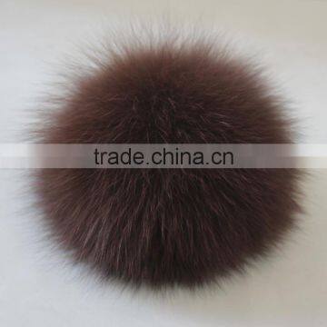 Myfur Navy Blue Dyed Customized Hat Accessory Fox Body Fur Pom Poms photo-4