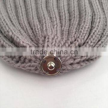 Myfur Wholesale Women Wool Beanie With Genuine Fox Body Fur Bobble