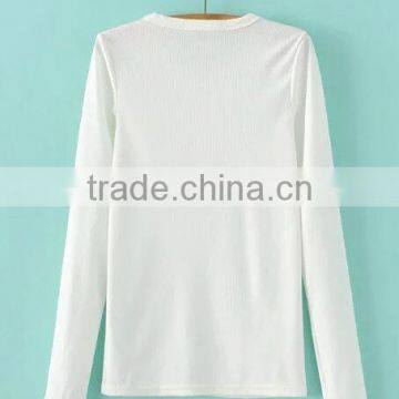 Runwaylover EY2329B Hot Sale 2017 Ladies Fashion Knitted Slim T-Shirts photo-5