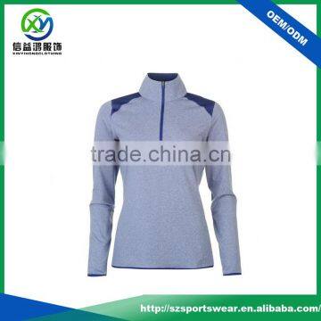 High quality 50%cation 50%polyester women's quarter-zip pullover sweatshirt