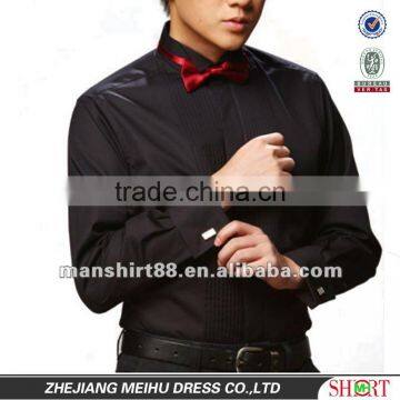 men's latest slim fit wing-tip collar tuxedo shirt with french cuff cufflinks