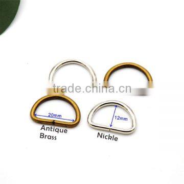 20mm Metal Round Iron Dee Ring Adjustable Buckles Nickle / Bronzefor Bag Webbing Strap IDR-20mm photo-3
