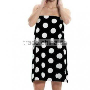 Women's Dotted Terry Towel Bath Wraps
