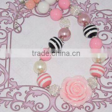 Pink Flower baby necklace