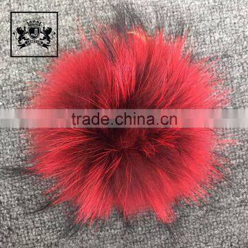 Colorful raccoon beautiful keyring fur pompon ball accessories keychain