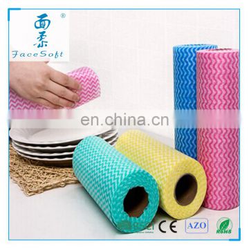 Disposable household multifunction spunlace nonwoven cleaning cloth in perforated roll wipes