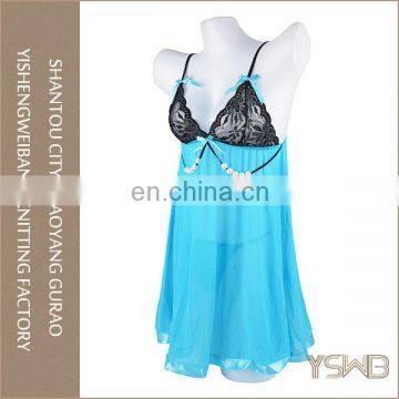 Oem good quality fashion cotton hot sexy blue lace young girls lingerie