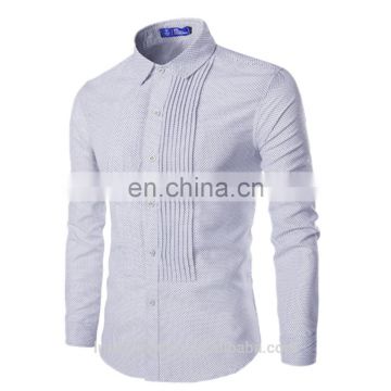 Wholesale Clothing Garment Latest Mens Plait Dress Shirt with Dot Pattern for Men Fashion