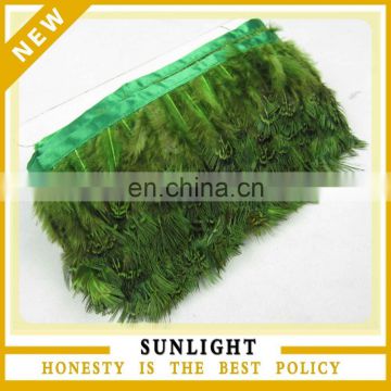 Factory Wholesale Cheap Greeen RIngneck Pheasant Plumage Feather Trim