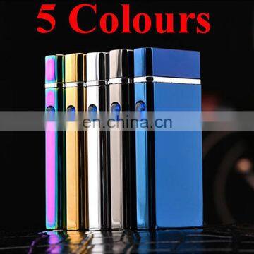 Popular Personality Metal Lighters Crossing Double Arc Pulse USB Lighters
