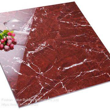 60x60cm Dark Color Red Jade  Glazed Marble Floor Tile