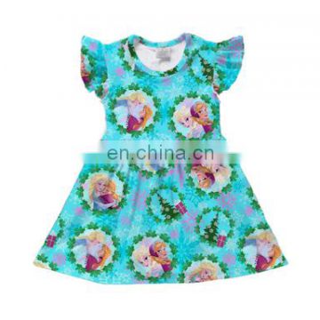 Elsa Dress Toddlers Dress Wear Summer Girls Boutique Clothing Kids Cute Blue Clothes Wholesales