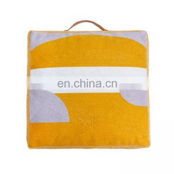 Wholesale India Home Decoration Eco Ottoman Wool Embroidered Floor Cushion Cotton Woven Square Moroccan Pouf photo-6